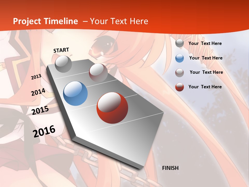 A Girl With Long Hair Is Standing In Front Of A Red Wall PowerPoint Template