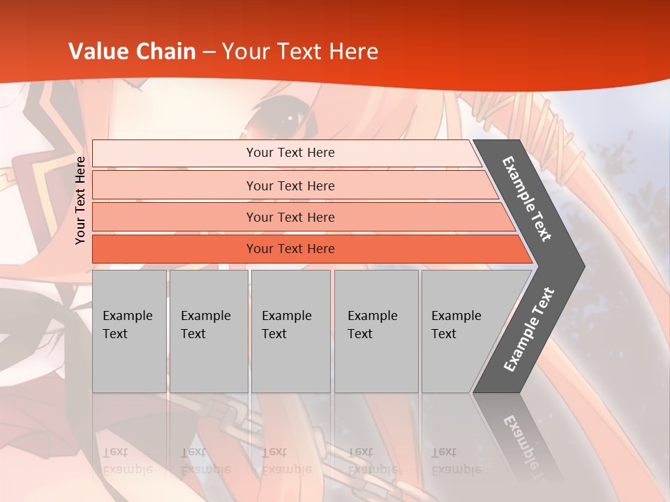 A Girl With Long Hair Is Standing In Front Of A Red Wall PowerPoint Template