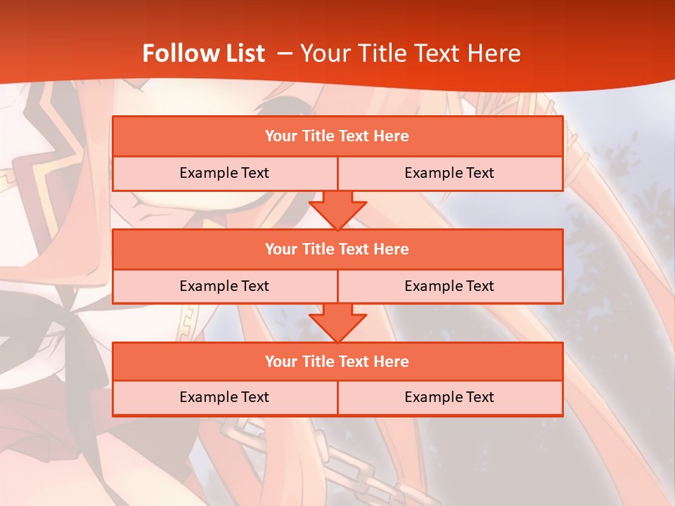 A Girl With Long Hair Is Standing In Front Of A Red Wall PowerPoint Template