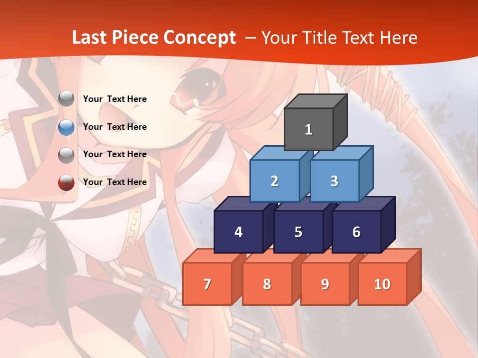 A Girl With Long Hair Is Standing In Front Of A Red Wall PowerPoint Template