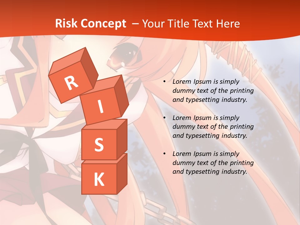 A Girl With Long Hair Is Standing In Front Of A Red Wall PowerPoint Template