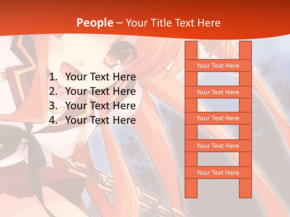 A Girl With Long Hair Is Standing In Front Of A Red Wall PowerPoint Template