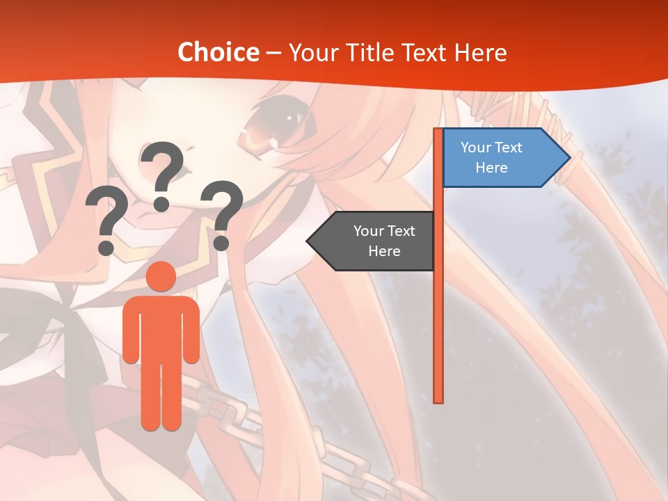 A Girl With Long Hair Is Standing In Front Of A Red Wall PowerPoint Template