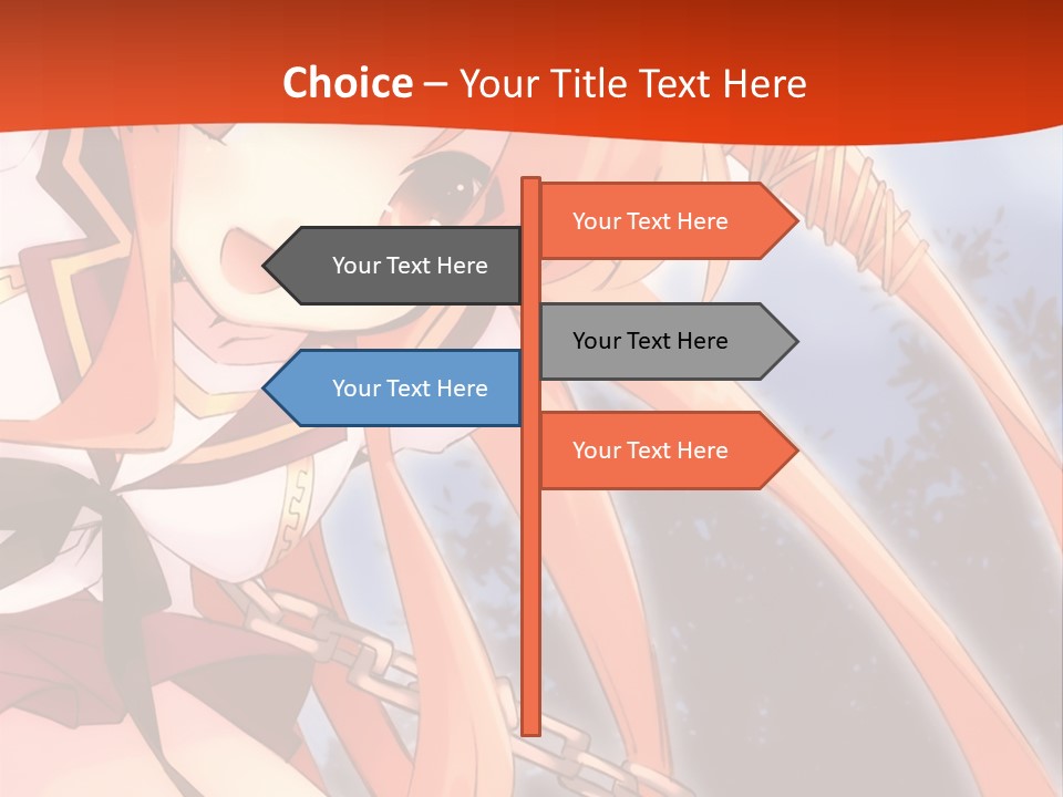 A Girl With Long Hair Is Standing In Front Of A Red Wall PowerPoint Template