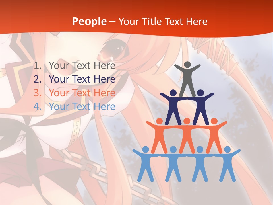 A Girl With Long Hair Is Standing In Front Of A Red Wall PowerPoint Template