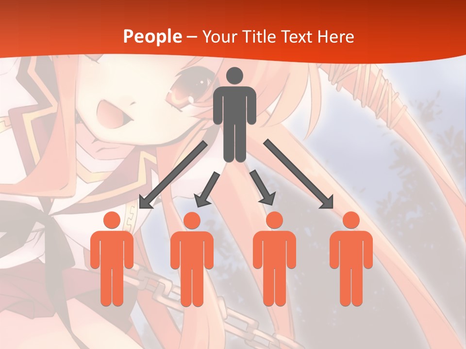 A Girl With Long Hair Is Standing In Front Of A Red Wall PowerPoint Template