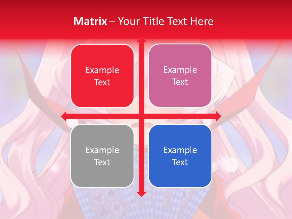 A Anime Girl With Pink Hair Holding A Fan PowerPoint Template