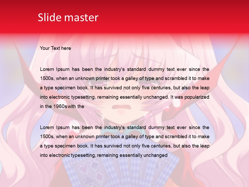 A Anime Girl With Pink Hair Holding A Fan PowerPoint Template