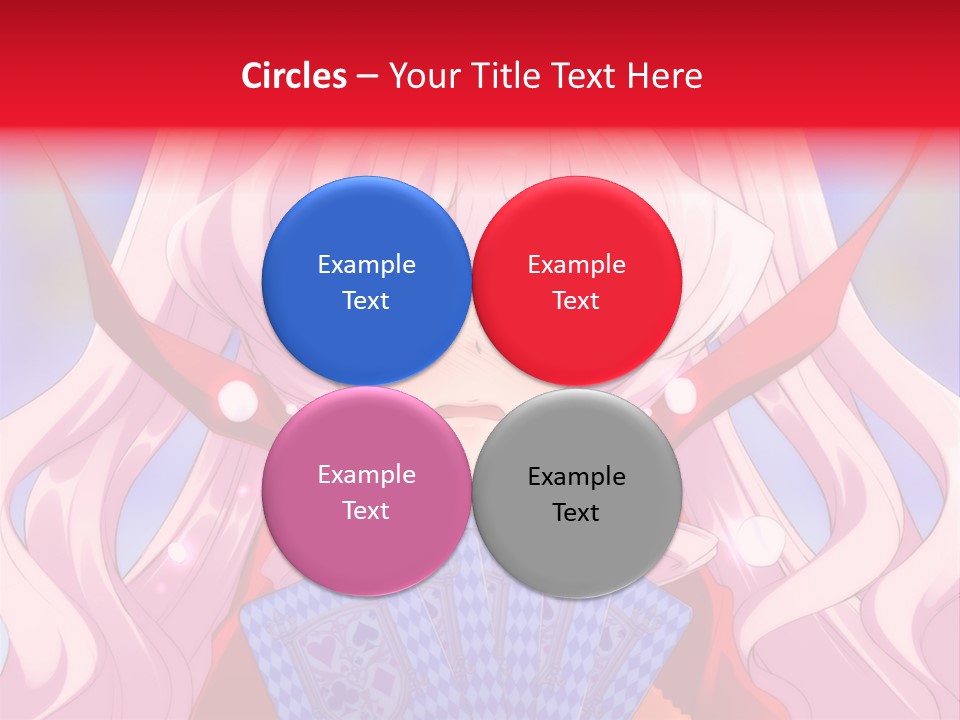 A Anime Girl With Pink Hair Holding A Fan PowerPoint Template