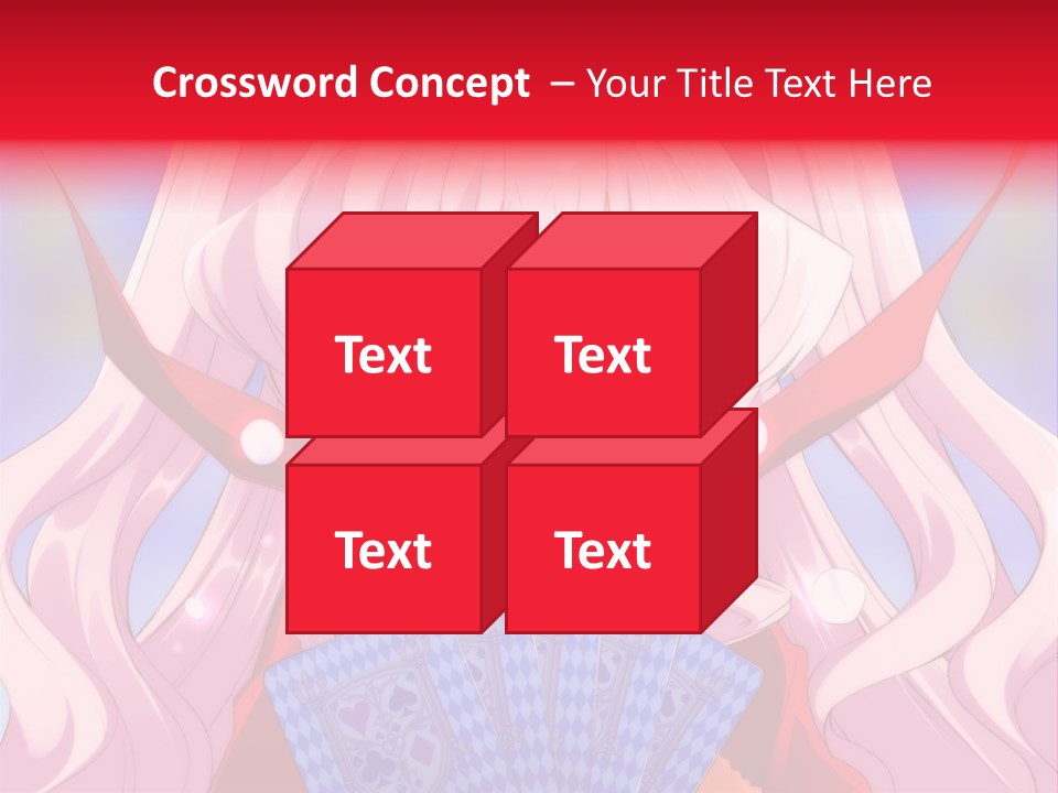 A Anime Girl With Pink Hair Holding A Fan PowerPoint Template