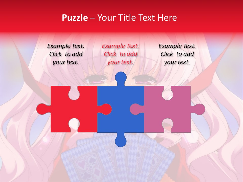 A Anime Girl With Pink Hair Holding A Fan PowerPoint Template