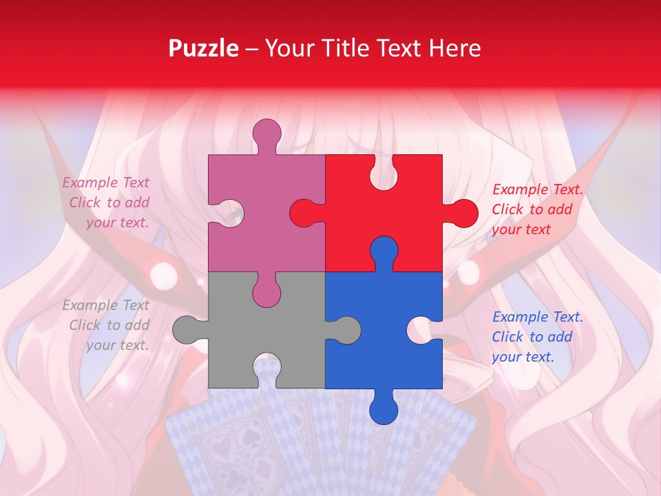 A Anime Girl With Pink Hair Holding A Fan PowerPoint Template