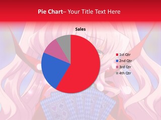 A Anime Girl With Pink Hair Holding A Fan PowerPoint Template