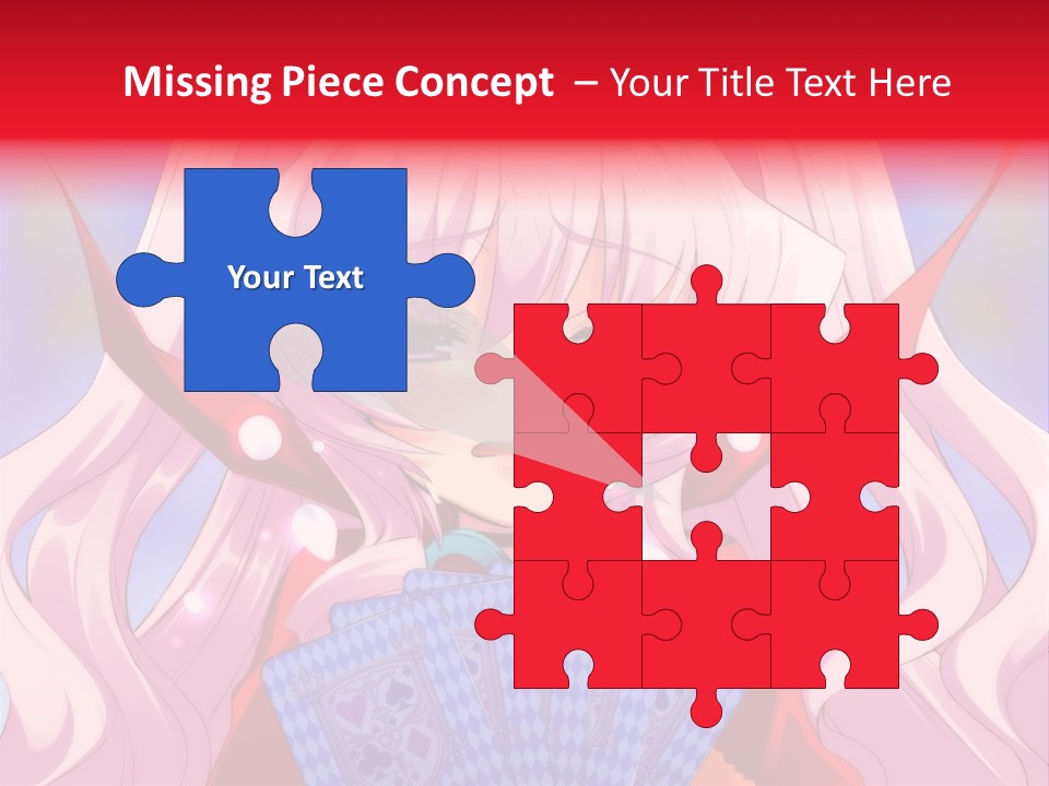 A Anime Girl With Pink Hair Holding A Fan PowerPoint Template