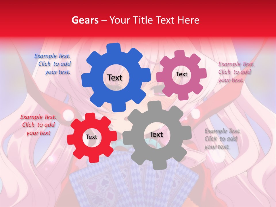 A Anime Girl With Pink Hair Holding A Fan PowerPoint Template