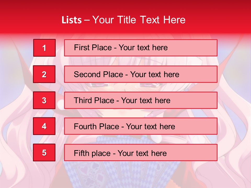 A Anime Girl With Pink Hair Holding A Fan PowerPoint Template