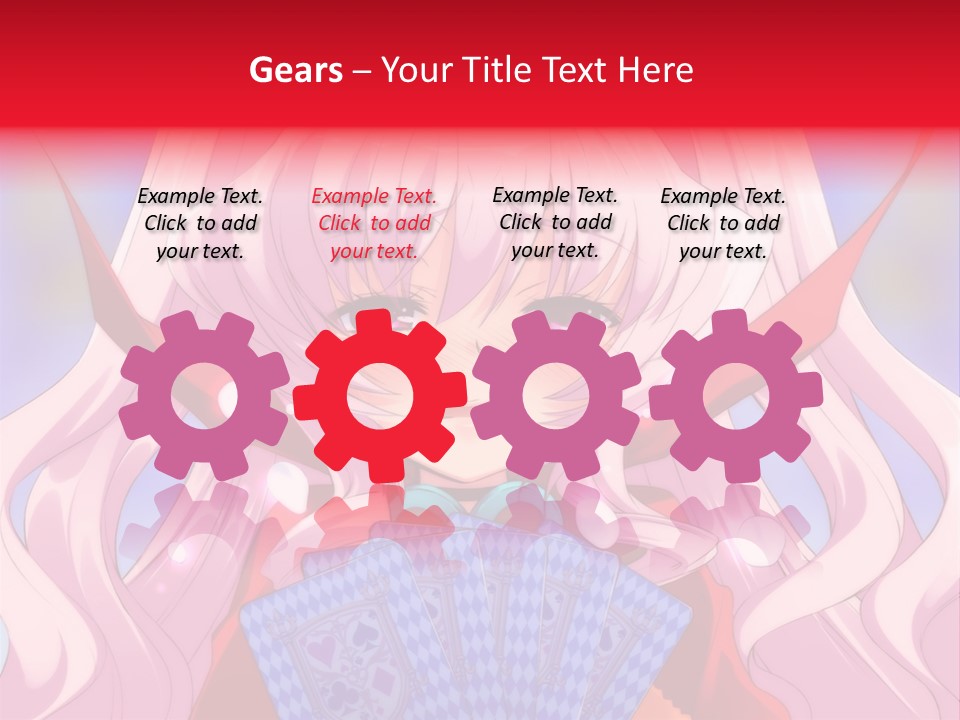 A Anime Girl With Pink Hair Holding A Fan PowerPoint Template