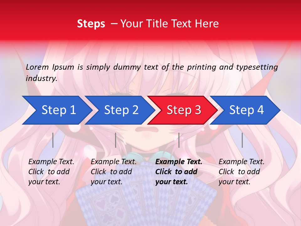 A Anime Girl With Pink Hair Holding A Fan PowerPoint Template