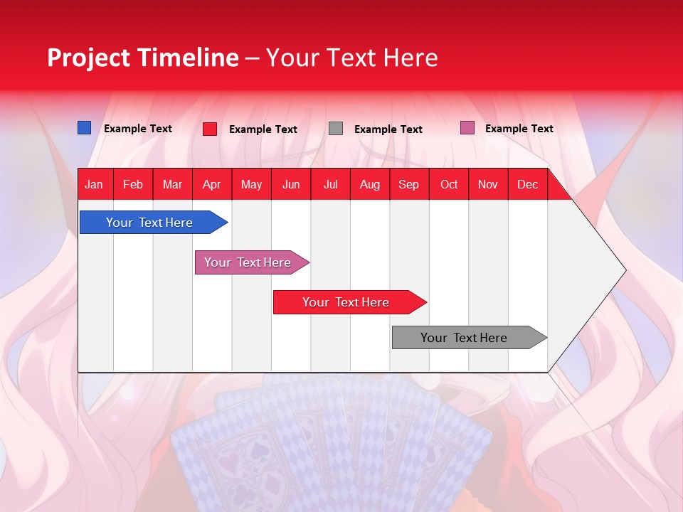 A Anime Girl With Pink Hair Holding A Fan PowerPoint Template