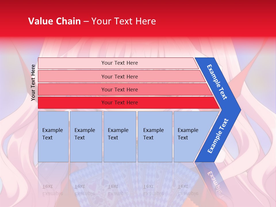 A Anime Girl With Pink Hair Holding A Fan PowerPoint Template