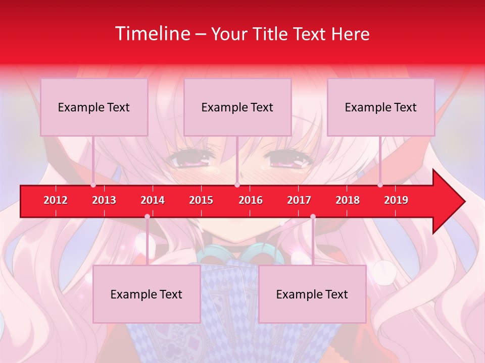 A Anime Girl With Pink Hair Holding A Fan PowerPoint Template