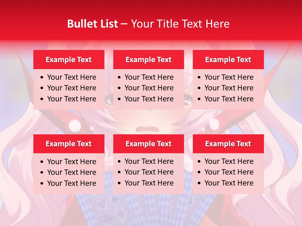 A Anime Girl With Pink Hair Holding A Fan PowerPoint Template