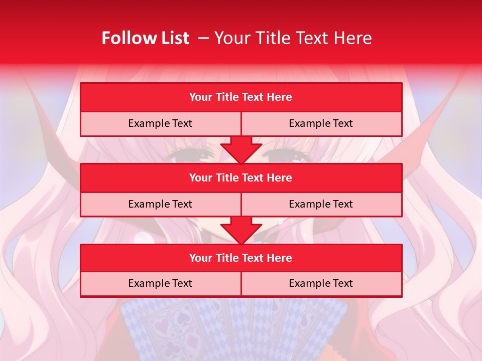 A Anime Girl With Pink Hair Holding A Fan PowerPoint Template