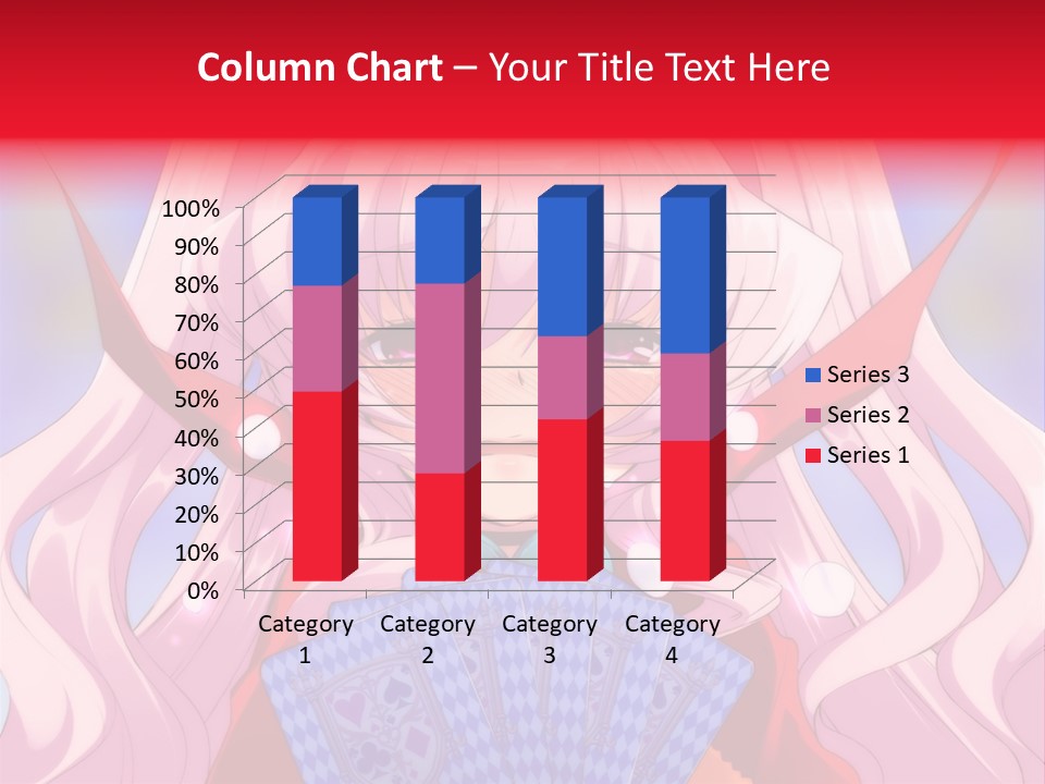 A Anime Girl With Pink Hair Holding A Fan PowerPoint Template