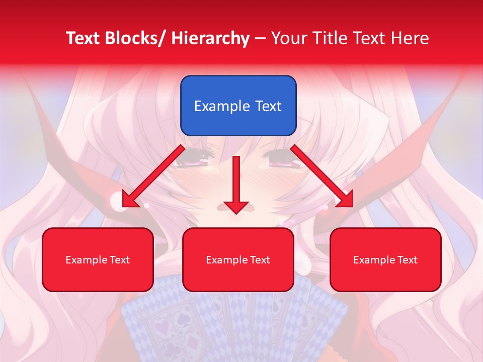 A Anime Girl With Pink Hair Holding A Fan PowerPoint Template