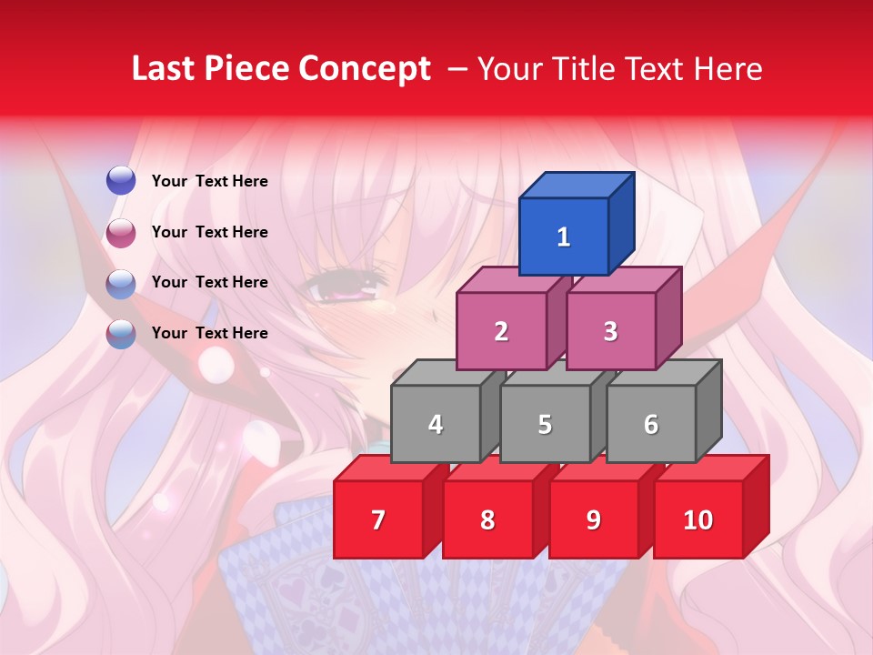 A Anime Girl With Pink Hair Holding A Fan PowerPoint Template