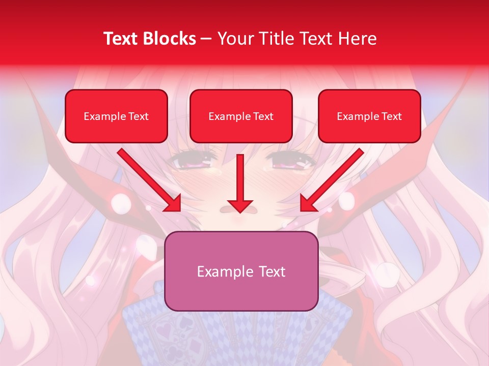 A Anime Girl With Pink Hair Holding A Fan PowerPoint Template