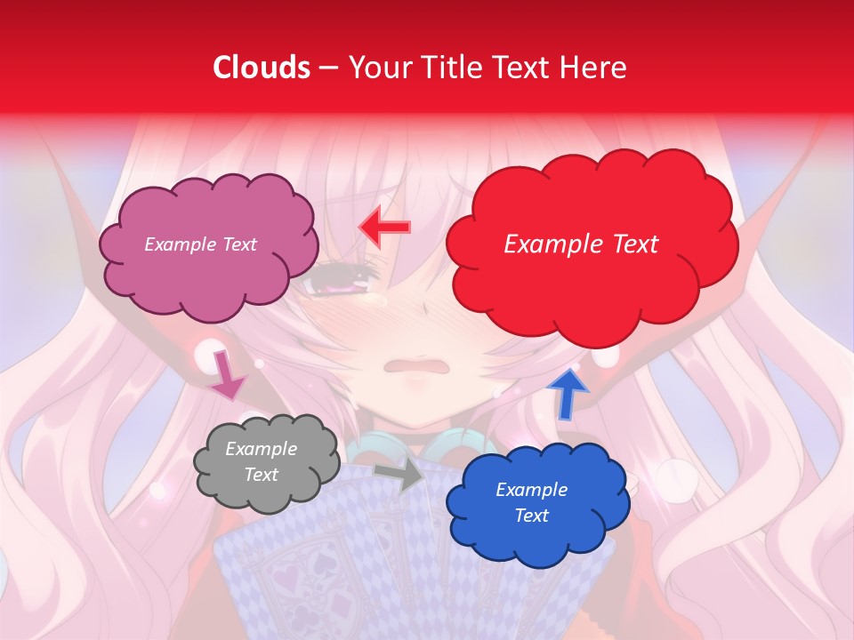 A Anime Girl With Pink Hair Holding A Fan PowerPoint Template