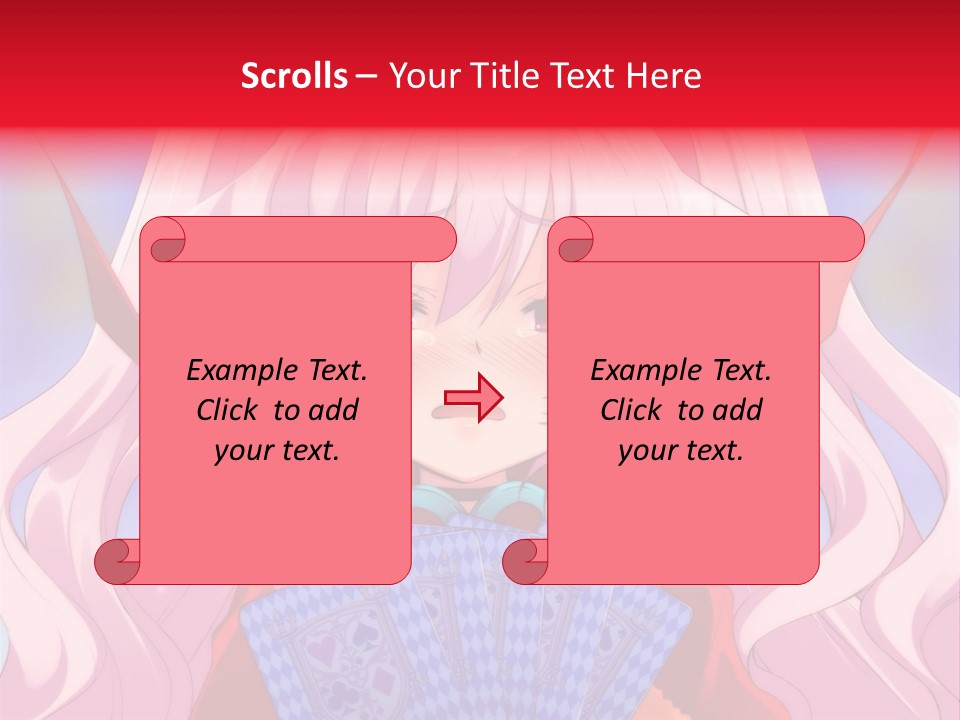 A Anime Girl With Pink Hair Holding A Fan PowerPoint Template