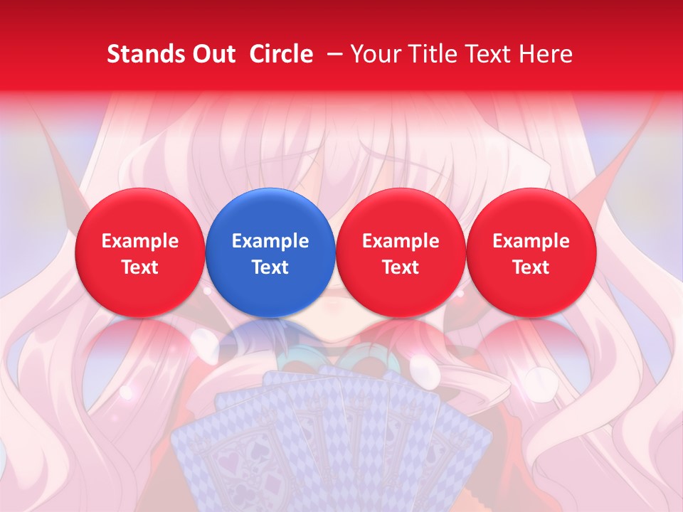 A Anime Girl With Pink Hair Holding A Fan PowerPoint Template
