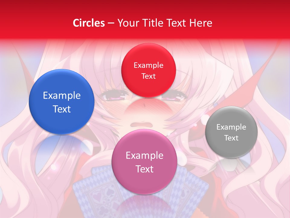 A Anime Girl With Pink Hair Holding A Fan PowerPoint Template