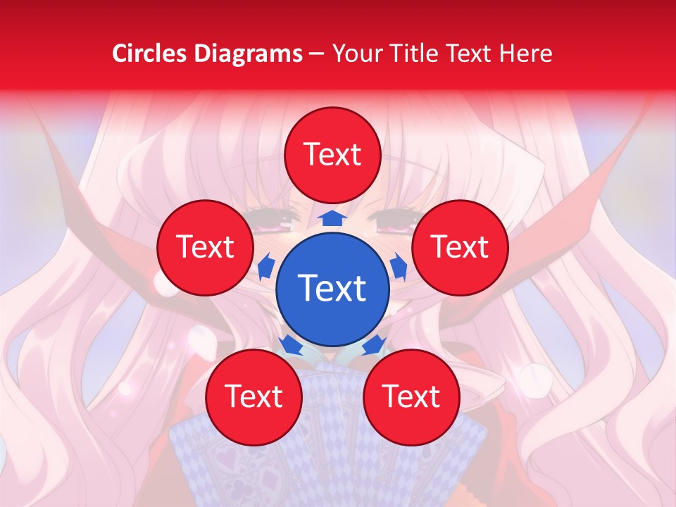 A Anime Girl With Pink Hair Holding A Fan PowerPoint Template