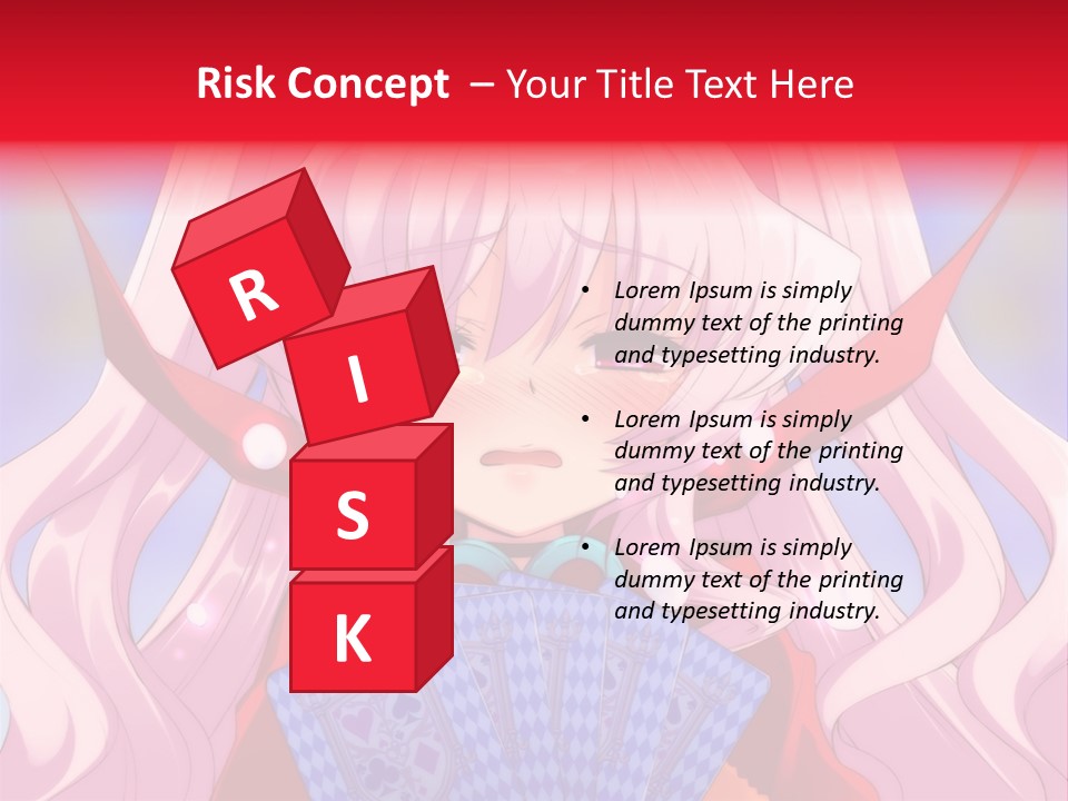 A Anime Girl With Pink Hair Holding A Fan PowerPoint Template