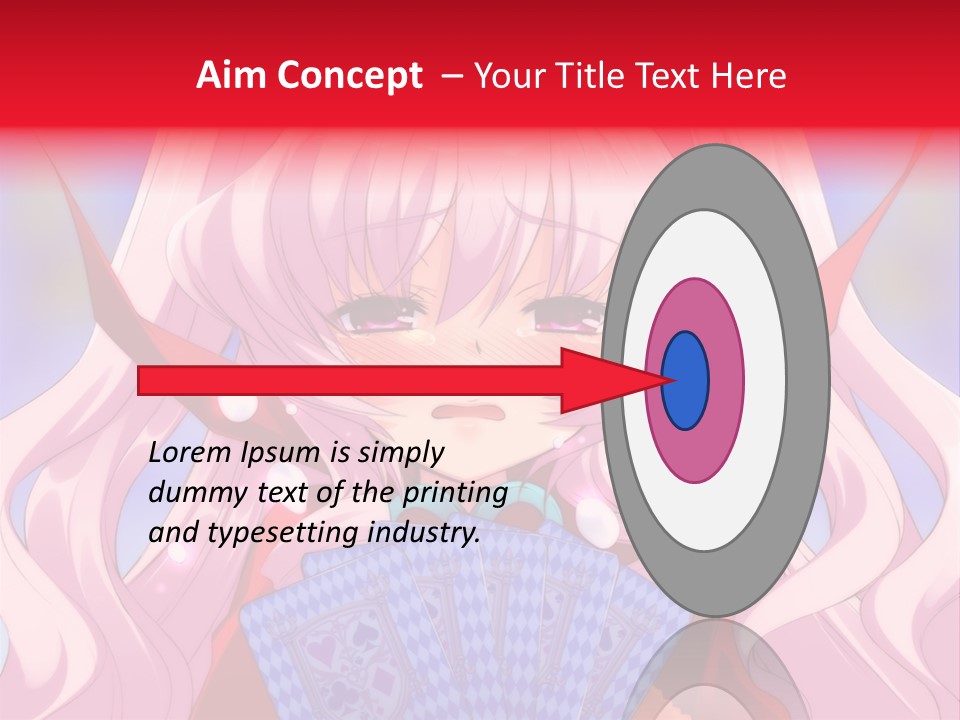 A Anime Girl With Pink Hair Holding A Fan PowerPoint Template