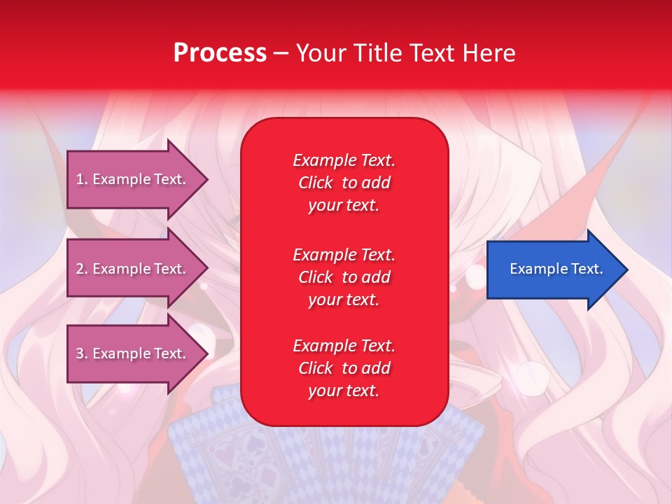A Anime Girl With Pink Hair Holding A Fan PowerPoint Template