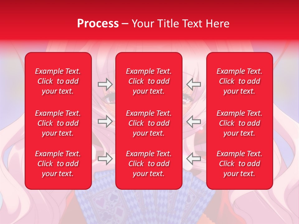 A Anime Girl With Pink Hair Holding A Fan PowerPoint Template