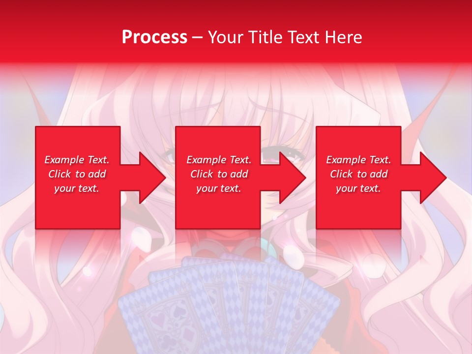 A Anime Girl With Pink Hair Holding A Fan PowerPoint Template