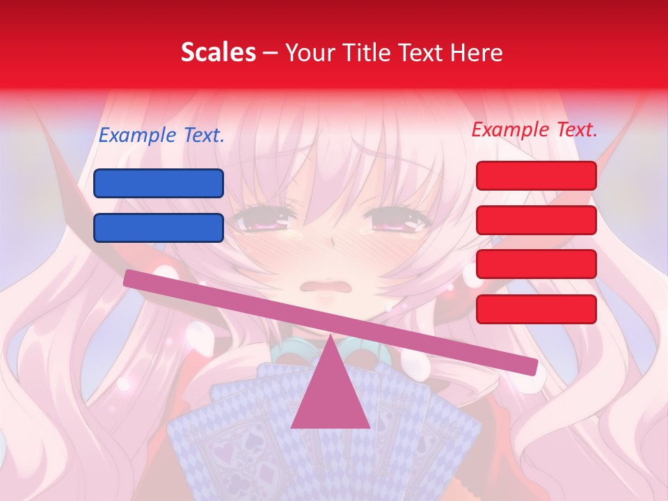 A Anime Girl With Pink Hair Holding A Fan PowerPoint Template