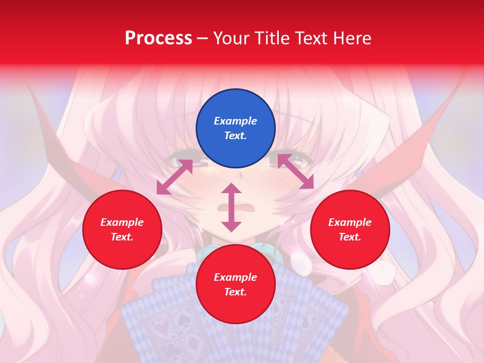 A Anime Girl With Pink Hair Holding A Fan PowerPoint Template
