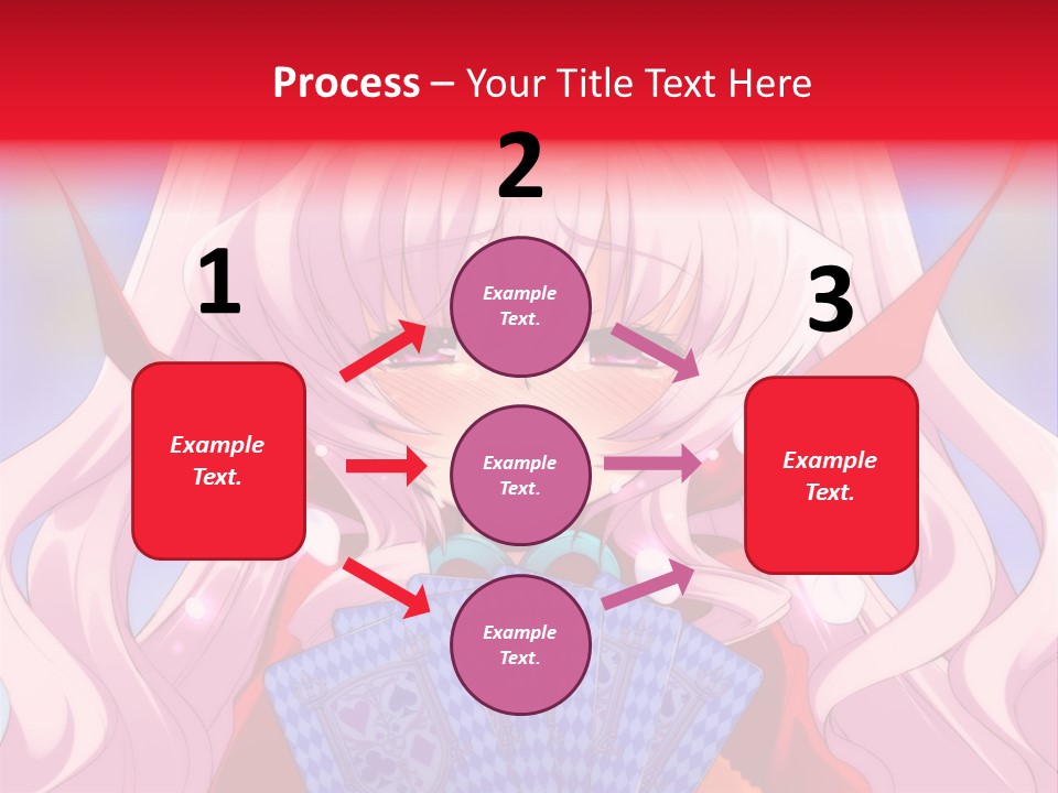 A Anime Girl With Pink Hair Holding A Fan PowerPoint Template