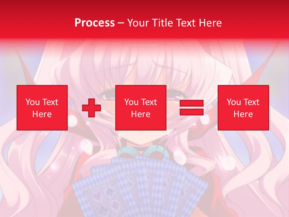 A Anime Girl With Pink Hair Holding A Fan PowerPoint Template