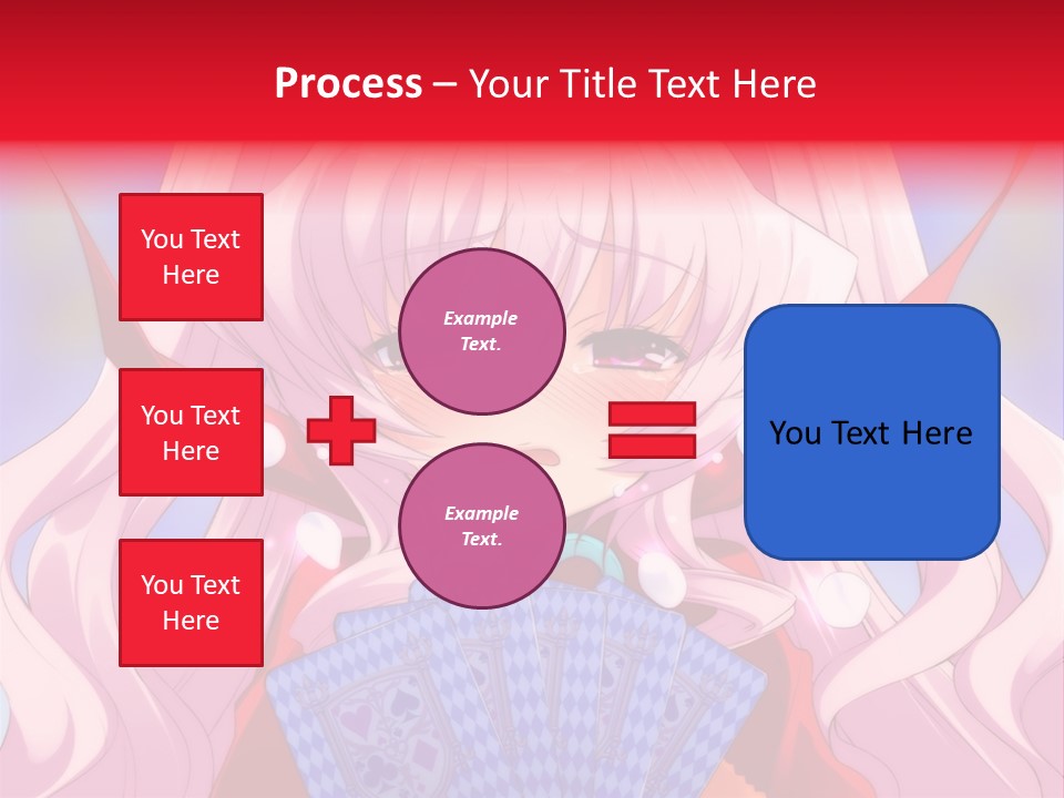 A Anime Girl With Pink Hair Holding A Fan PowerPoint Template