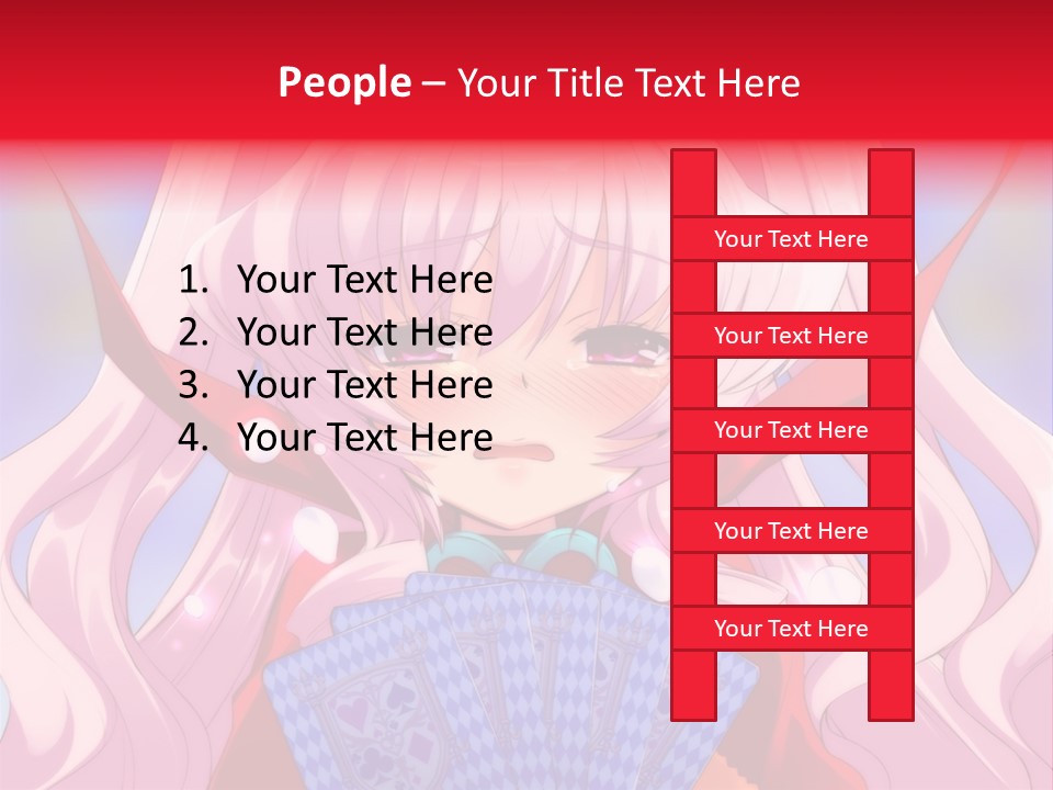A Anime Girl With Pink Hair Holding A Fan PowerPoint Template