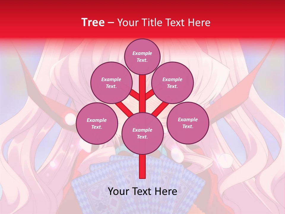 A Anime Girl With Pink Hair Holding A Fan PowerPoint Template