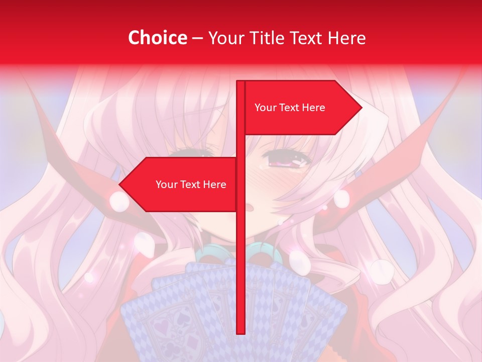A Anime Girl With Pink Hair Holding A Fan PowerPoint Template