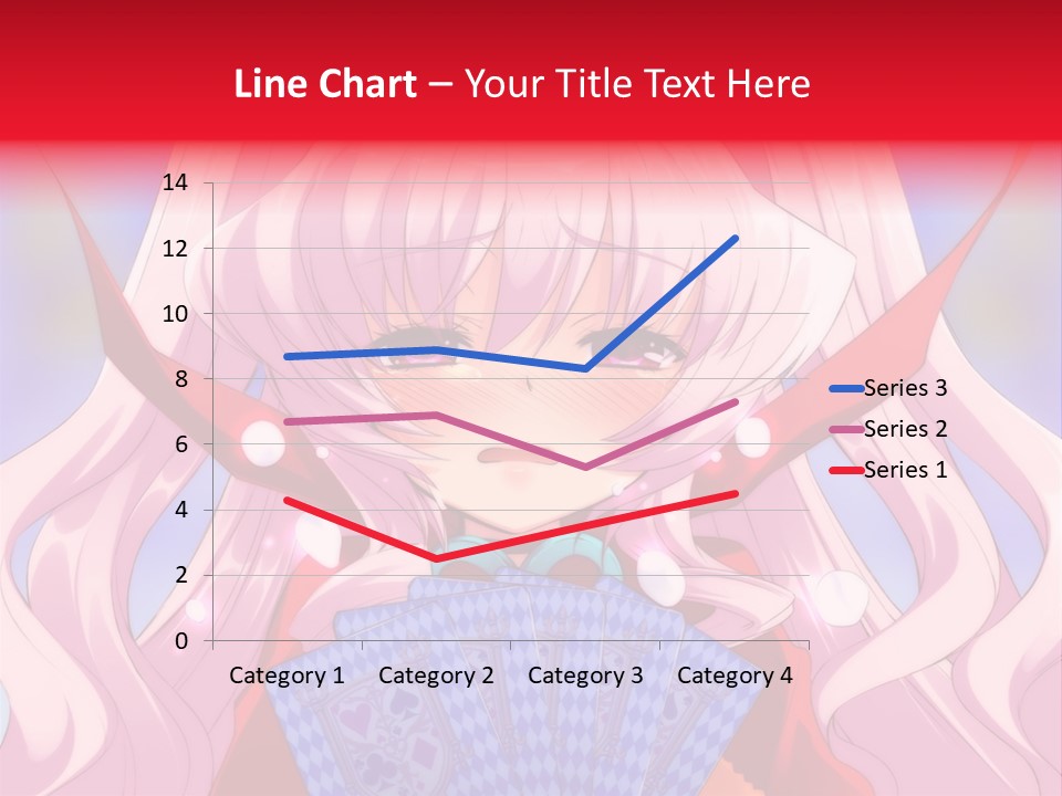 A Anime Girl With Pink Hair Holding A Fan PowerPoint Template